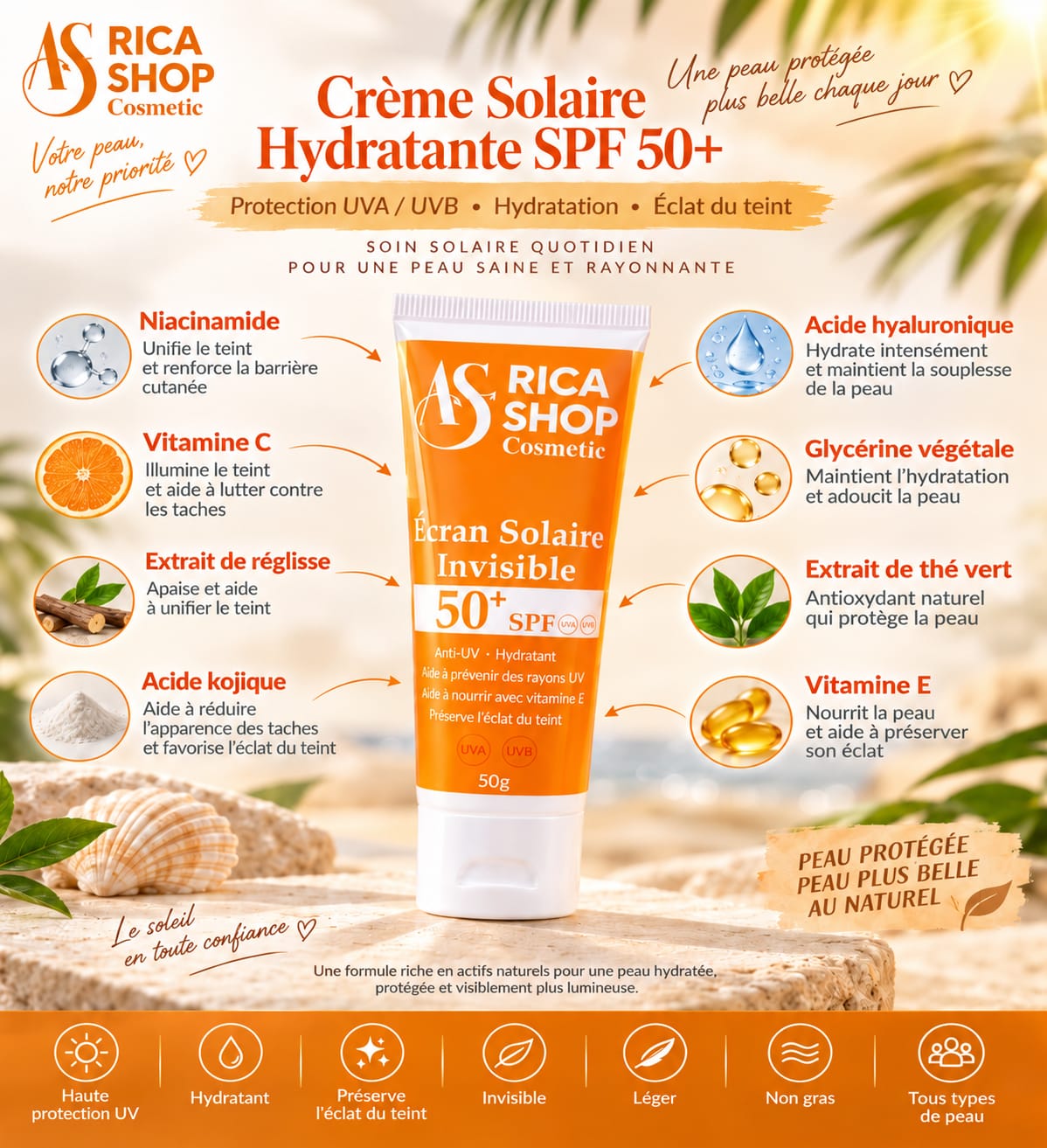 CRÈME SOLAIRE – PROTECTION & PRÉVENTION DES TACHES